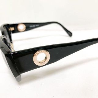 希少 セリーヌ サングラス CLF586 ブラック サークル金具 ヴィンテージ-