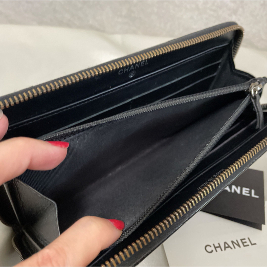 【限定】CHANEL シャネル 長財布 マトラッセ ラウンド エナメル