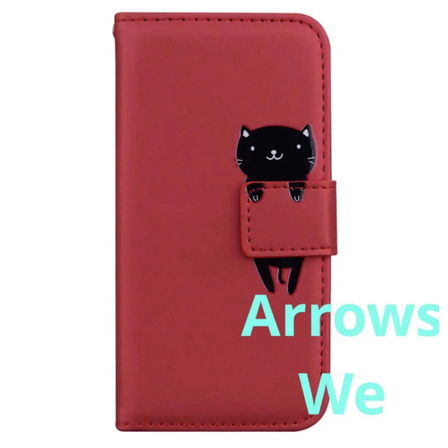 arrows(アローズ)のarrows We F-51b FCG01 ケース 手帳型 黒猫プリント  スマホ/家電/カメラのスマホアクセサリー(Androidケース)の商品写真