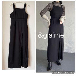 【新品】&g'aime アンジェム フロント スリット キャミワンピース(ロングワンピース/マキシワンピース)