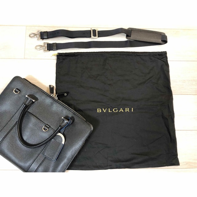 BVLGARI - BVLGARI ブルガリ メンズ ビジネスバッグ レザー ブラック