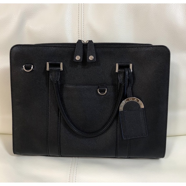 BVLGARI ブルガリ メンズ ビジネスバッグ レザー ブラック 37924