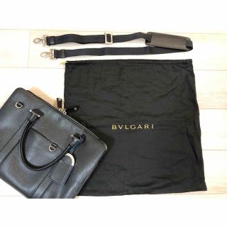BVLGARI ブルガリ メンズ ビジネスバッグ レザー ブラック 37924