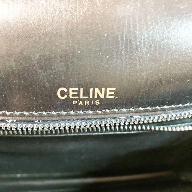 celine 希少 セリーヌ ハンドバッグ レザー ガンチーニ ダブルフラップ ブラックの通販 by ちくわ@フォロー割中｜セリーヌならラクマ