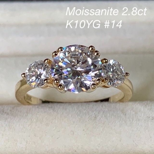 黒タタキSL/朱天黒 k10 イエローゴールド モアサナイト リング 0.4ct 9