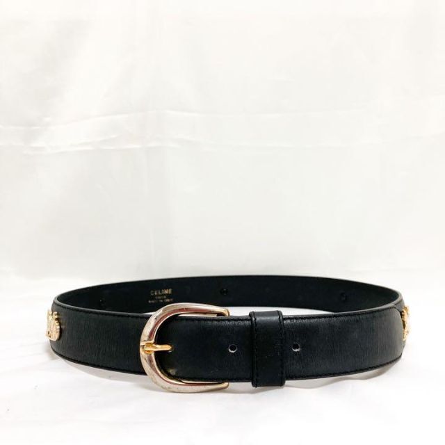 希少 CELINE ベルト 馬車金具 セリーヌ オールド ブラック ヴィンテージ