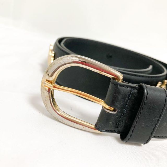 希少 CELINE ベルト 馬車金具 セリーヌ オールド ブラック ヴィンテージ