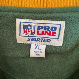 NFL フリース ハーフジップ パッカーズ 90s 刺繍ロゴ グリーン XL.