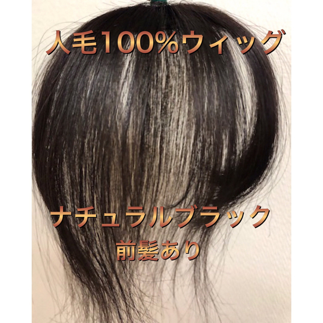 人毛100%ウィッグ　ショートストレート　ヘアピース　部分ウィッグ人毛カツラ