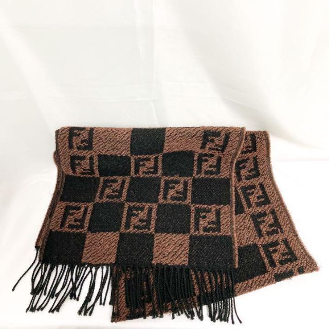 希少 フェンディ ズッカ柄 マフラー ヴィンテージ ブラウン FENDI