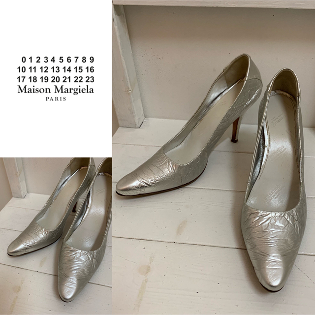 MAISON MARTIN MARGIELA イタリア製 シルバーヒールパンプス