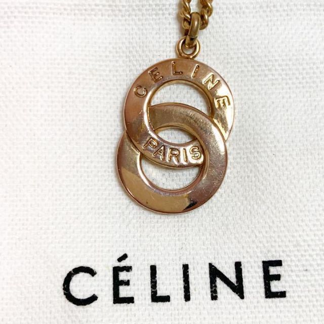 希少 CELINE オールドセリーヌ チェーンネックレス サークル ヴィンテージ