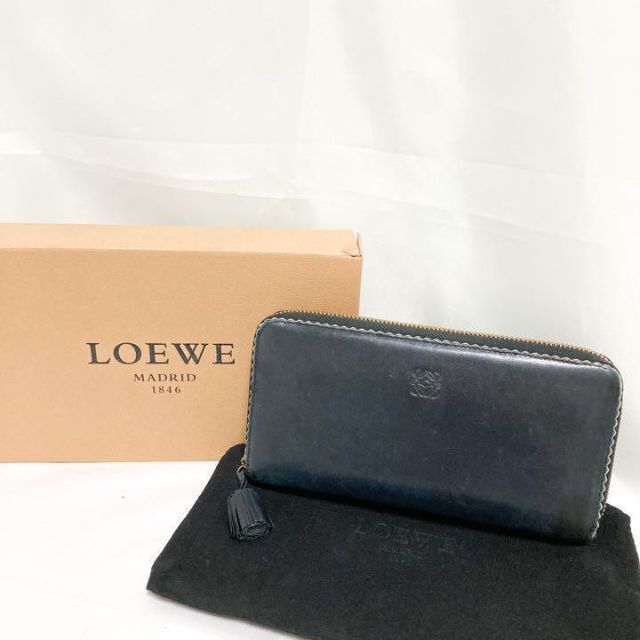 ロエベ　LOEWE　長財布　ブラック　レザー