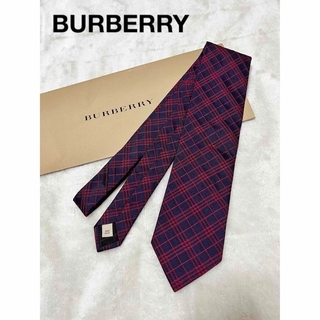 バーバリー(BURBERRY)のBURBERRYバーバリー新品 ネクタイ ケース付き ノバチェック柄 光沢刺繍(ネクタイ)