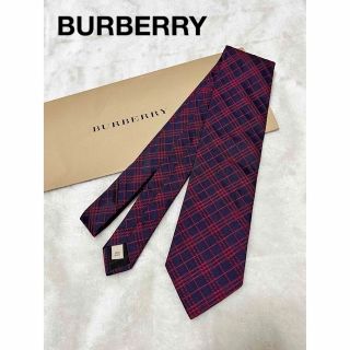 バーバリー(BURBERRY)のBURBERRYバーバリー新品 ネクタイ ケース付き ノバチェック柄 光沢刺繍(ネクタイ)