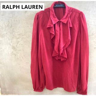 ラルフローレン(Ralph Lauren)の送料込み　ラルフローレン　フリルブラウス　ボルドー　M(シャツ/ブラウス(長袖/七分))