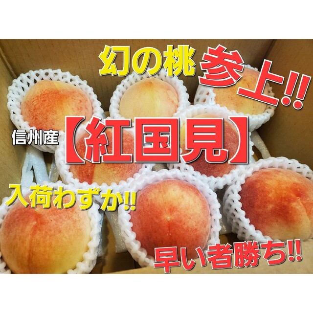 待ってました！！桃です！！信州産「紅国見」レア種　小玉サイズ 食品/飲料/酒の食品(フルーツ)の商品写真