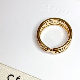 CELINE セリーヌ リング ゴールド トリオンフ ダイヤモンド 750 0.16ｃｔ 3.2ｇ ＃１３ tdc-000483-4d