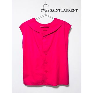 イヴサンローラン(Yves Saint Laurent)のYVES SAINT LAURENT イヴサンローラン 丸襟セーラーカラーシャツ(シャツ/ブラウス(半袖/袖なし))