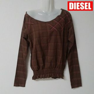 ディーゼル(DIESEL)の【新品】★DIESEL★ディーゼル 変形 カットソー チェック柄 ステッチ(カットソー(長袖/七分))