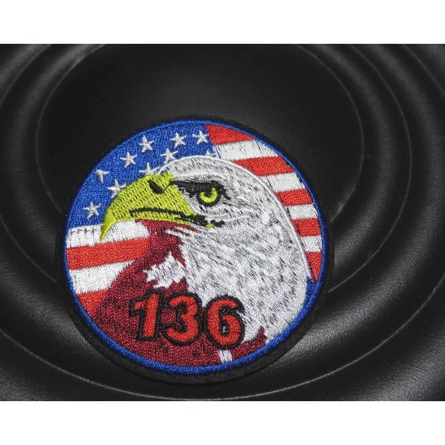 円型◇新品USA星条旗◎白頭鷲イーグル136刺繍ワッペン 円型◇新品USA星条旗◎白頭鷲イーグル136刺繍ワッペン