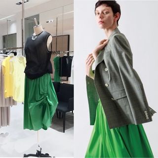 Drawer - CYCLAS*2022SS 完売コットンシルクスカート クローバー