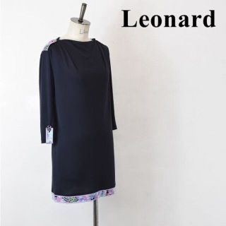 レオナール(LEONARD)のSL AO0039 高級 LEONARD レオナール レディース テロテロ生地(ひざ丈ワンピース)