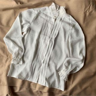 ロキエ(Lochie)の【vintage】レトロな花柄のフリルブラウス(シャツ/ブラウス(長袖/七分))