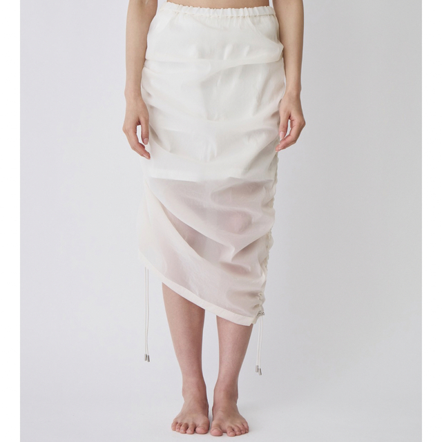 ENOF nylon skirt ナイロン スカート ホワイト - ロングスカート