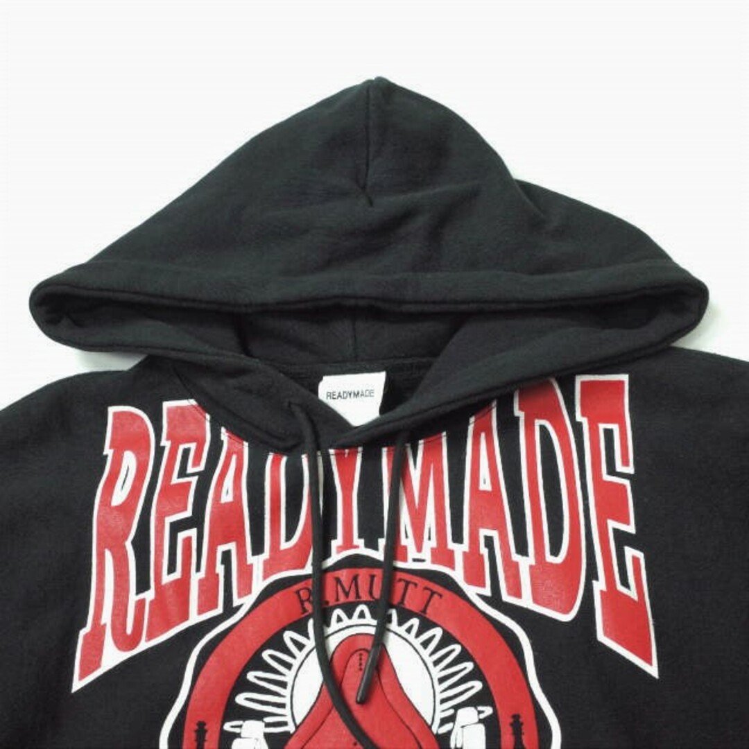 READYMADE レディメイド 21AW 日本製 HOODIE(R.MUTT) アールマット スウェットプルオーバーパーカー  RE-CO-BK-00-00-195 L Black オーバーサイズ カレッジ トップス【中古】【READYMADE】