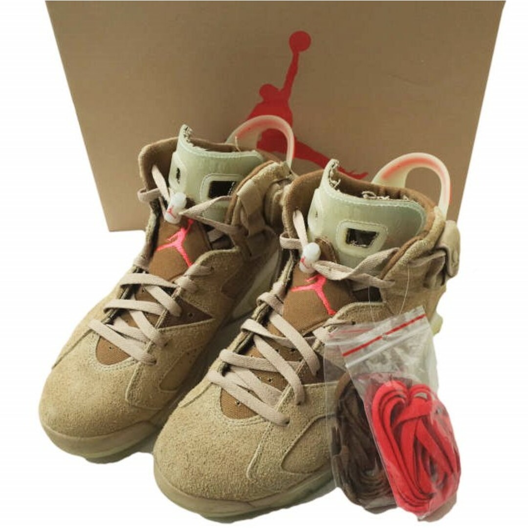 NIKE x Travis Scott ナイキ トラヴィス・スコット 別注 AIR JORDAN 6 RETRO エアジョーダン 6 レトロ  ﻿DH0690-200 US10.5(28.5cm) BRITISH KHAKI/BRIGHT CRIMSON CACTUS JACK スニーカー  ...