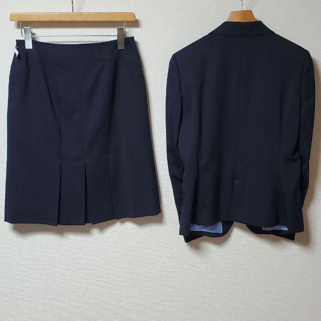 アオキ　レミュー　レディース　ビジネス　スカート　スーツ　ストレッチ　濃紺