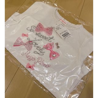 メゾピアノ(mezzo piano)のメゾピアノ♡リボンTシャツ　ホワイト　140 新品未開封(Tシャツ/カットソー)