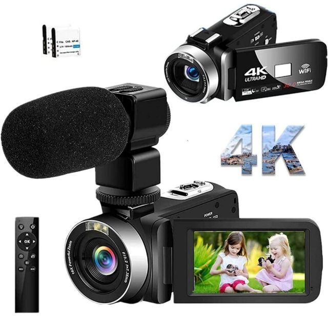 ビデオカメラ 4K YouTubeカメラ外付けマイクHDMI出力WIFI機能