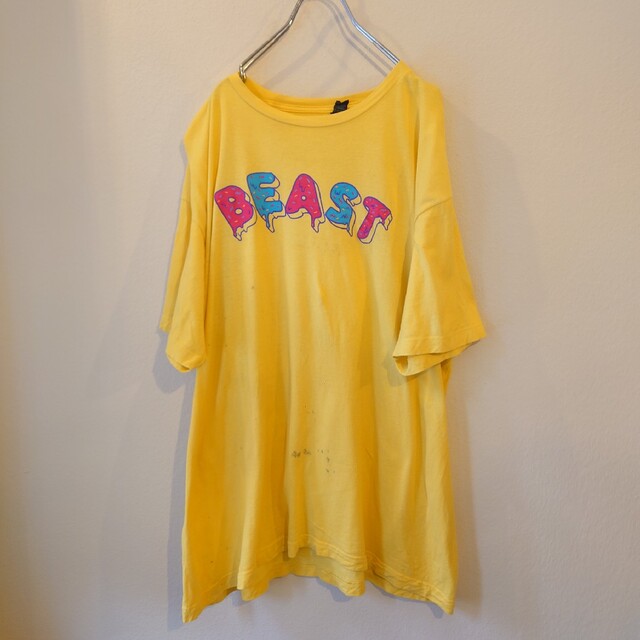 pre shrunk Tシャツ BEAST バックプリント　イエロー メンズのトップス(Tシャツ/カットソー(半袖/袖なし))の商品写真