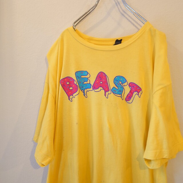 pre shrunk Tシャツ BEAST バックプリント　イエロー メンズのトップス(Tシャツ/カットソー(半袖/袖なし))の商品写真