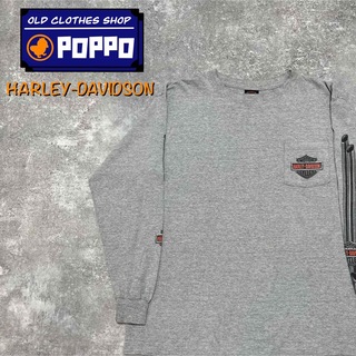 ハーレーダビッドソン(Harley Davidson)のハーレーダビッドソン☆マフラーメタルロゴサイドプリントバックビッグロゴロンT(Tシャツ/カットソー(七分/長袖))