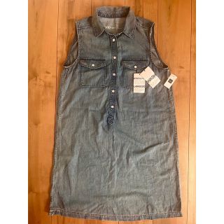 ギャップ(GAP)の【新品】GAP ウォッシュウェル 袖なし　デニムワンピース　L ￥9,900(ひざ丈ワンピース)