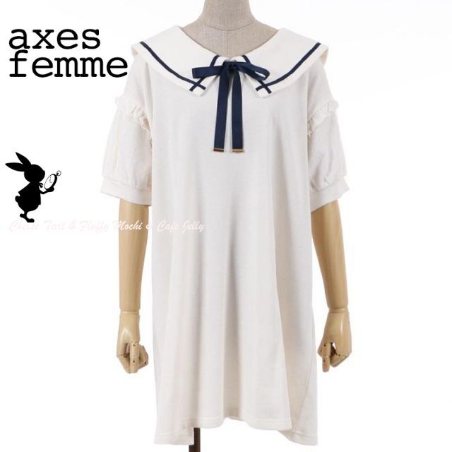 axes femme(アクシーズファム)の※ axes femme POETIQUE 刺繍セーラーカットワンピース レディースのワンピース(ミニワンピース)の商品写真