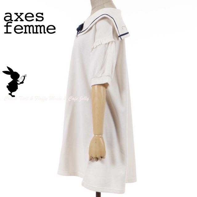 axes femme(アクシーズファム)の※ axes femme POETIQUE 刺繍セーラーカットワンピース レディースのワンピース(ミニワンピース)の商品写真