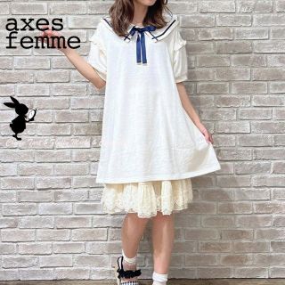 アクシーズファム(axes femme)の※ axes femme POETIQUE 刺繍セーラーカットワンピース(ミニワンピース)