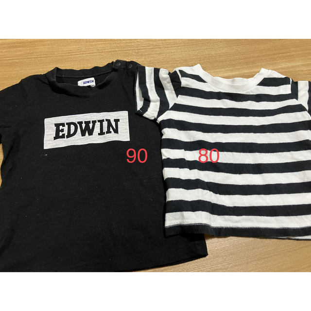 EDWIN(エドウィン)のTシャツセット　90cm 80cm キッズ/ベビー/マタニティのベビー服(~85cm)(Ｔシャツ)の商品写真