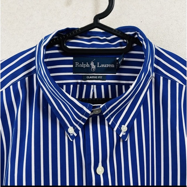 【美品 90s】ラルフローレン BDシャツ ストライプ 刺繍ロゴ スモールポニー 5