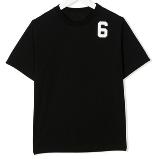 エムエムシックス(MM6)の【新作】MM6 メゾンマルジェラ　6ロゴTシャツ　ブラック　14(Tシャツ(半袖/袖なし))