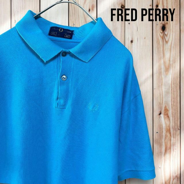 FRED PERRY(フレッドペリー)のフレッドペリー　半袖ポロシャツ　ゴルフウェア　刺繍ロゴ　イングランド製【XL】 レディースのトップス(ポロシャツ)の商品写真