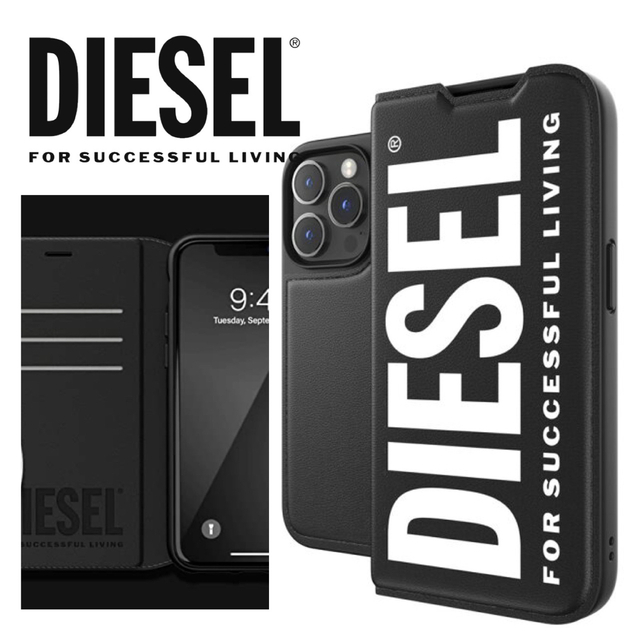 DIESEL - 新品 DIESEL 手帳型 ケース iPhone14 Pro BK/WHの通販 by ...