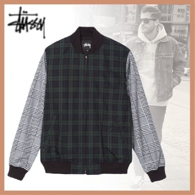 Stussy 注目のクラシックなチェック MIXED PLAID BOMBER