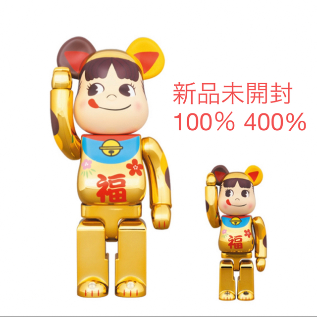 1体サイズBE@RBRICK 招き猫 ペコちゃん 福 金メッキ 100% & 400%