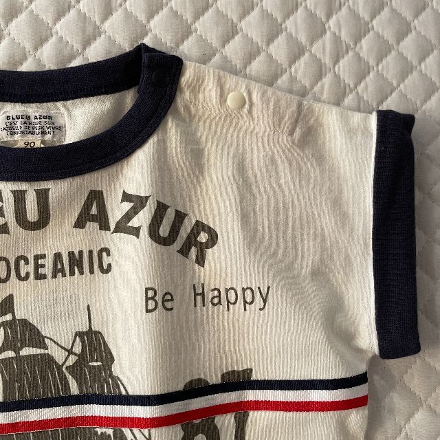 BLUEU AZUR(ブルーアズール)の新品☀︎夏物☀︎プリント半袖Tシャツ　BLUEU AZUR　ユニ90cm キッズ/ベビー/マタニティのキッズ服男の子用(90cm~)(Tシャツ/カットソー)の商品写真