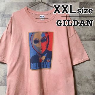 ギルタン(GILDAN)のGILDAN ギルダン　Tシャツ　XXLサイズ　ピンク　宇宙人　タイダイ　古着(Tシャツ/カットソー(半袖/袖なし))